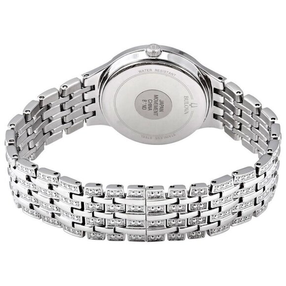 NWT Authentic Bulova Phantom Black Pave Dial Stainless Steel Women's Watch - Picture 3 of 3